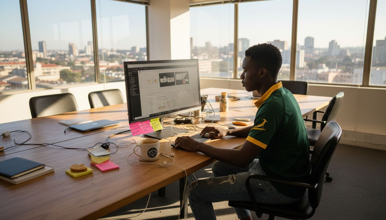 Web designer in Johannesburg working on SEO layout