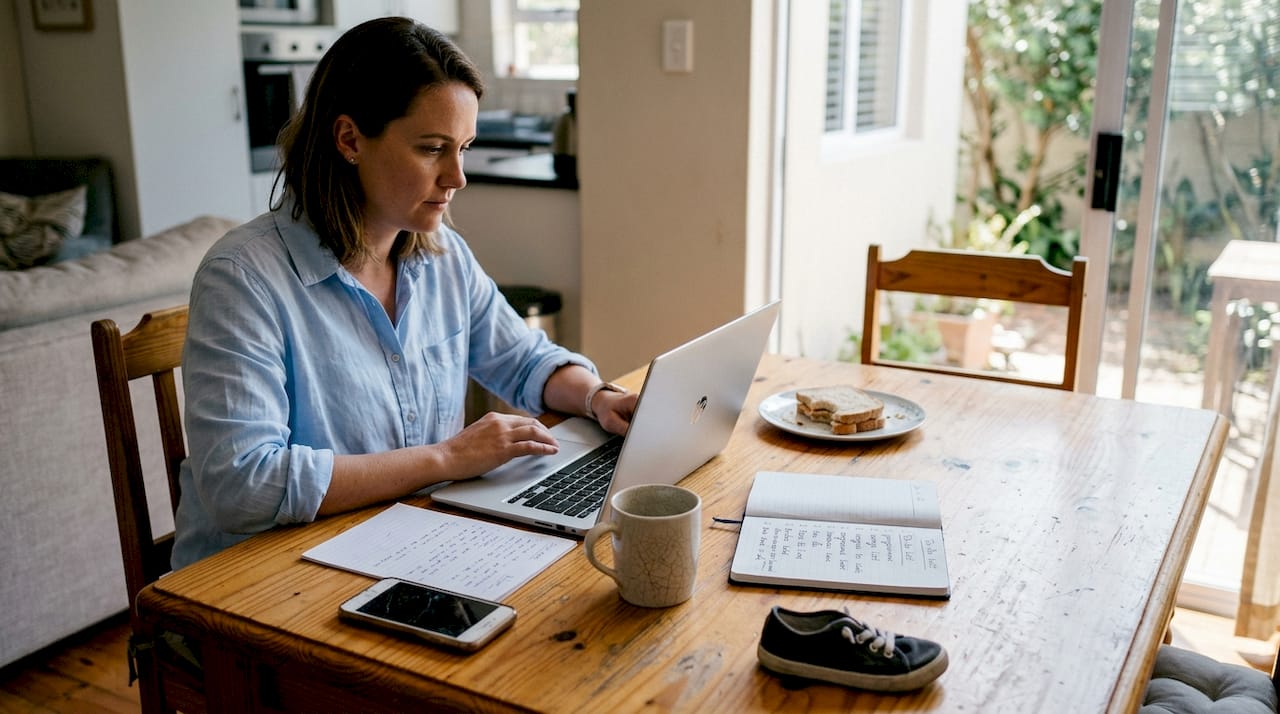 Small business owner working on PPC ads