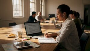 South African business owner in shared workspace