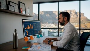 SME owner working in Cape Town office